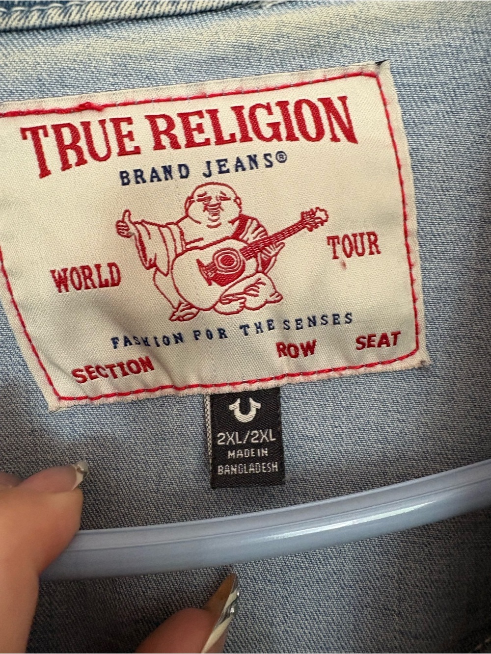 True Religion Washed Light Blue Denim Trucker Jacket - Picture 5 of 7